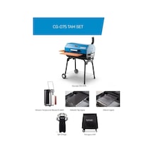 Rehome Guruss Cg-075 Barbekü Mangal Kömürlü 75 Cm Mavi Tam Set
