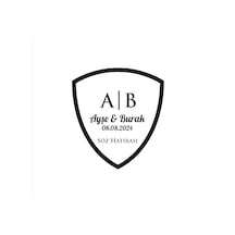 Üçgen Kalkan Mühür Kına Nişan Düğün 3x3 Cm Özel Etiket / 50 Adet Sticker Beyaz