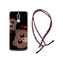 Huawei Mate 10 Lite Kılıf Rasta Boyun Askılı Love Animals 1780 Siyah