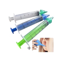 4 Parça 3 Delik Kulak Temizleme Söğürtü Seti, 10ml Manuel Kulak Burun Temizleme