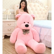 Sole Yeni Yıla Özel:elinde Baskılı Kalbi İle Papyonlu Peluş Ayı-140 Cm Pembe