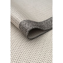 Leiva Home 6651 Krem Gri Bordür Çerçeveli Sisal Leke Tutmaz Makinede Yıkanabilir Kaymaz Halı Gri - Krem