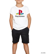 Playstation Logo Beyaz Çocuk Tişört