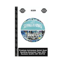 Premium Antrenman Sokak Oyun Spalding Basketbol Topu 2021 Raınbow Graffıtı Sz7 84372z