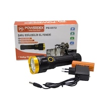 Powerdex Pd-6572 Su Geçirmez Şarjlı Profesyonel El  Feneri Siyah