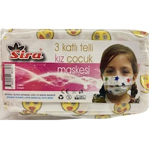 Sira 3 Katlı Telli Kız Çocuk Maskesi 10 Adet