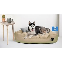 Mavi Vitrin Mukavemetli Battal Boy Köpek Yatağı Kemik ve Yastıklı 110 x 90 CM