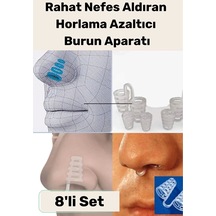 Yeni Seri Rahatlatıcı Uyku Önleyici Horlama Azaltıcı Nefes Alıp Verme Burun Delik Aparatı 8'li Set