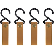 Yaleker Kamp Ve Tırmanma İçin Dayanıklı Nylon+pu+metal Oluklar - Hafif, Taşınabilir 4'lü Set Açık Kahve Siyah