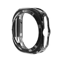 Samsung Galaxy Watch Ultra İle Uyumlu Silikon Kasa Ekran Koruyucu Önü Açık Çerceve Pc Kasa Koruma Silikon Çerçeve Siyah, Galaxy Watch Ultra Çok Renkli
