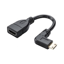 90 Derece Mini Hdmi Çevirici Mini Hdmi Erkek Hdmi Dişi 15 Cm Siyah