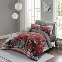 Monohome Red Tree Çift Kişilik Nevresim Takımı 3D Pamuk Saten