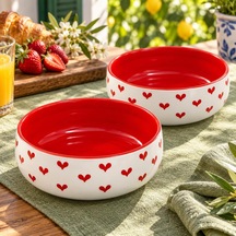 El Yapimi Seramik Salata Kasesi, Yulaf Granola Ve Kahvaltı Kasesi, Sağlıklı Beslenme Ve Diyet Kabı, Smoothie Bowl, Açai Bowl, Çorba Servis Kabı, Orta Boy Kase, Mikrodalga Uyumlu, Red Love Çok renkli