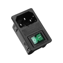 Kulaksız Erkek Power Soketi - Yeşil Işıklı Anahtarlı