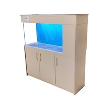 Kanki Pet 135 Cm Yandan Sumplı Cappuccino Mdf Mobilyalı Akvaryum Kumandalı Led Aydınlatmalı