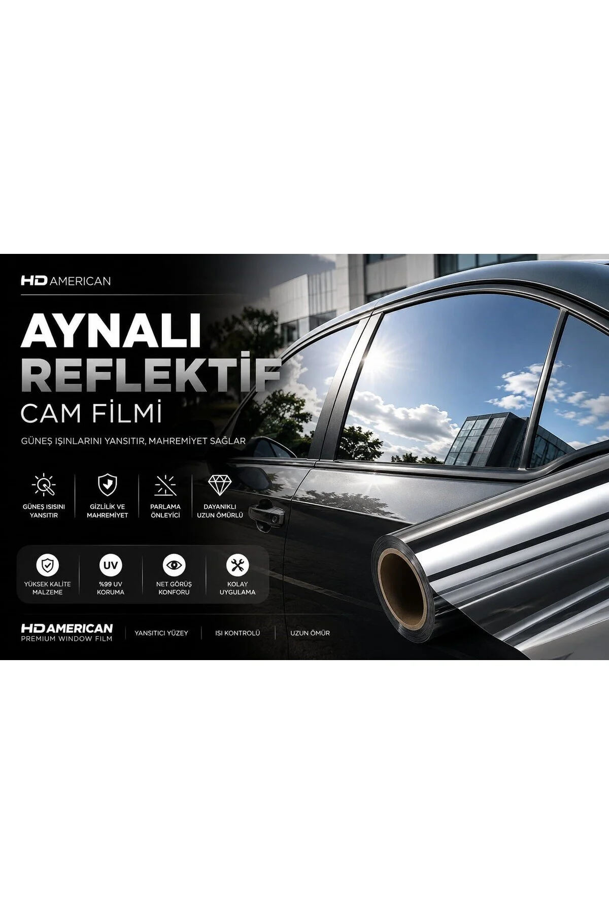 Aynalı Reflective Cam Filmi %50 152x5