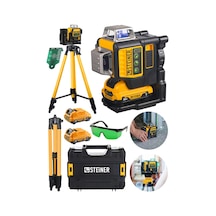 Steiner 36 V 5 Ah 12 Köşe 360 Yeşil Çizgili Lazer + Tripod