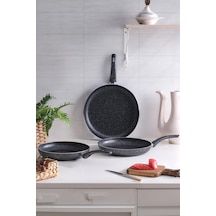 Comfort Tava Seti Granit Tek Kulplu Tava 28-30-32 Cm