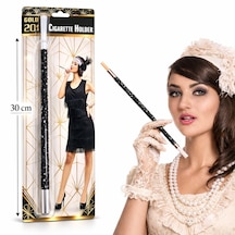 30 Cm Siyah Payetli Sigara Tutacağı 1920 Ler Gatsby Parti Aksesuarı Altın Ve Çok Renkli