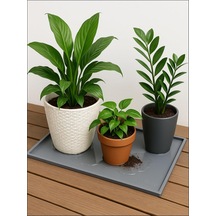 Tr Silikon Saksı Altlığı Ve Viyol Tepsisi 60x40 Cm - Su Geçirmez Bitki Koruyucu Mat, Fide Yetiştirme Ve Çiçek Diğer