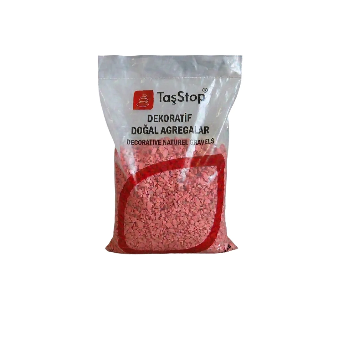 7-15 Mm Kırma Mozaik Çakıl Kırmızı Renk 10 Kg