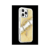 Onegif Apple İphone 16 Pro Max Lotus Simli Magsafe Kapak - Gümüş