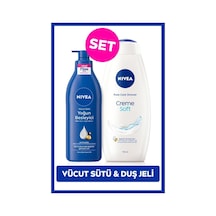 Creme Soft Kremsi Dokunuş Duş Jeli 750ml Ve Besleyici Vücut Sütü 400ml, Nemlendirici, Kuru Cilt