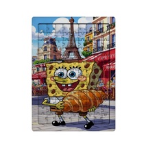 Ghostbastır Design Sünger Bob Paris 99 Parça Ayaklı Puzzle Dekoratif Çocuk Yapbozu 023