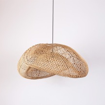 Yasmin Asimetrik Rattan Avize 80x40 Bej