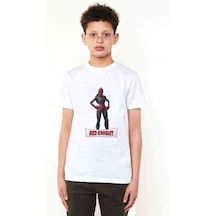 Tshirthane Red Knight Fortnite Baskılı Unisex Çocuk Beyaz T-Shirt