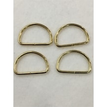 Karantuhafiye Çanta Halkası D Demir 3,5 Cm 4 Lü Set Gold Gold Çok Renkli