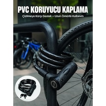 24 Mm Kalın Çelik Halat İle Motosiklet Ve Bisikletiniz İçin Güçlü Güvenlik Siyah