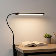 Led Masa Lambası 12w Usb Güç Girişli, Esnek Kol, Klipsli Tasarım, 3 Renk Sıcaklığı 2800k/4200k/6000k , Kı
