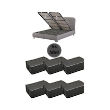 6 Adet Kapitoneli Baza Altı Hurç 60x40x22 Gri Tela 60 X 40 Gri Tr Diğer