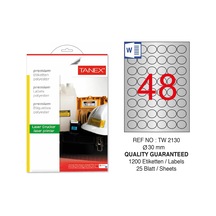 Tanex Tw-2130 30MM Gümüş Lazer Etiket 1200'lü