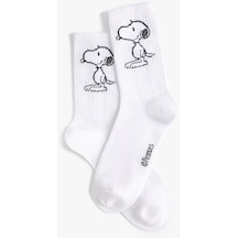 Koton Snoopy Çorap Lisanslı Desenli Beyaz 4sak80210aa 4SAK80210AA000