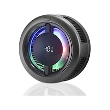 Manyetik Telefon Soğutucu Fan Rgb Dijital Ekranlı - Siyah Cx19 Beyaz