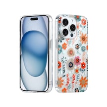 İphone 13 Pro Uyumlu Kılıf Solmayan Imd Baskı Desenli, Şeffaf Tpu+pc Botanik Kapak