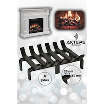 36 Cm X 32 Cm 6 Çubuklu Ekstra Şömine Izgarası Dar Gözlü Izgara