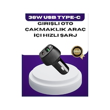 38w Çift Çıkışlı Araç Şarj Cihazı - Type-c Ve Usb Pd Destekli Renkli