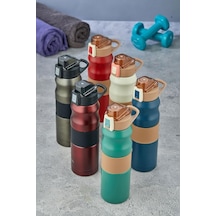 Cooker Yk1204 Çelik Termos 680 Ml Matara Petrol Petrol Mavisi