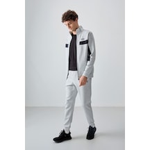 Tommy Life Gri Yüzeyi Dokulu Standart Fit Nakışlı Erkek Eşofman Takım - 85248 Gri