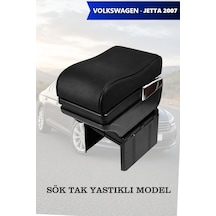 Volkswagen Jetta 2007 Uyumlu Bardaklıklı Lüks Tip Kol Dayama Küllüklü Siyah Renk