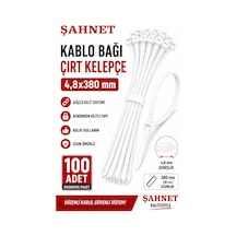 Şahnet 4,8 380 Kablo Bağı Beyaz Çırt Kelepçe Kablo Toplama Klipsi