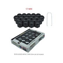 Bijon Kapağı Düz 17 Mm Siyah 20 Li Set