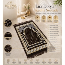 Lüks Dotya Kadife Seccade Kalın Yumuşak Dokulu Hediyelik Namaz Seccadesi Kahverengi Çok Renkli