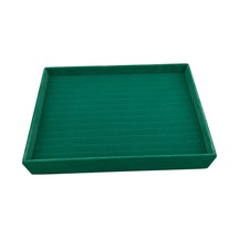 Yerli Üretim Süet Kumaş Yeşil Renk 34/24 Cm Batırmalı Çekmeçe Içi Bileklik Kelepçe Tablası Çok Renkli