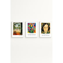 Beyaz Ahşap Çerçeveli Henri Matisse Tablo Seti Huhu537
