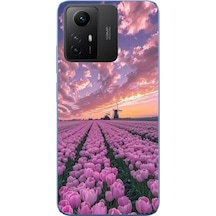 Redmi Note 12s Uyumlu Lale Bahçesi Baskılı Silikon Kılıf Renkli