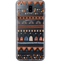 Samsung Uyumlu J6 Plus Motif Tasarımlı Süper Şeffaf Telefon Kılıfı Çok Renkli